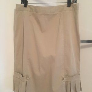 Ann Taylor Pleated Hem Cotton Skirt Sz 14